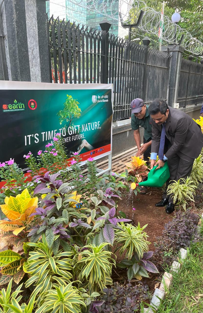 Shri Debadatta Chand, MD & CEO, launching Bank of Baroda's plantation drive on the occasion of World Environment Day