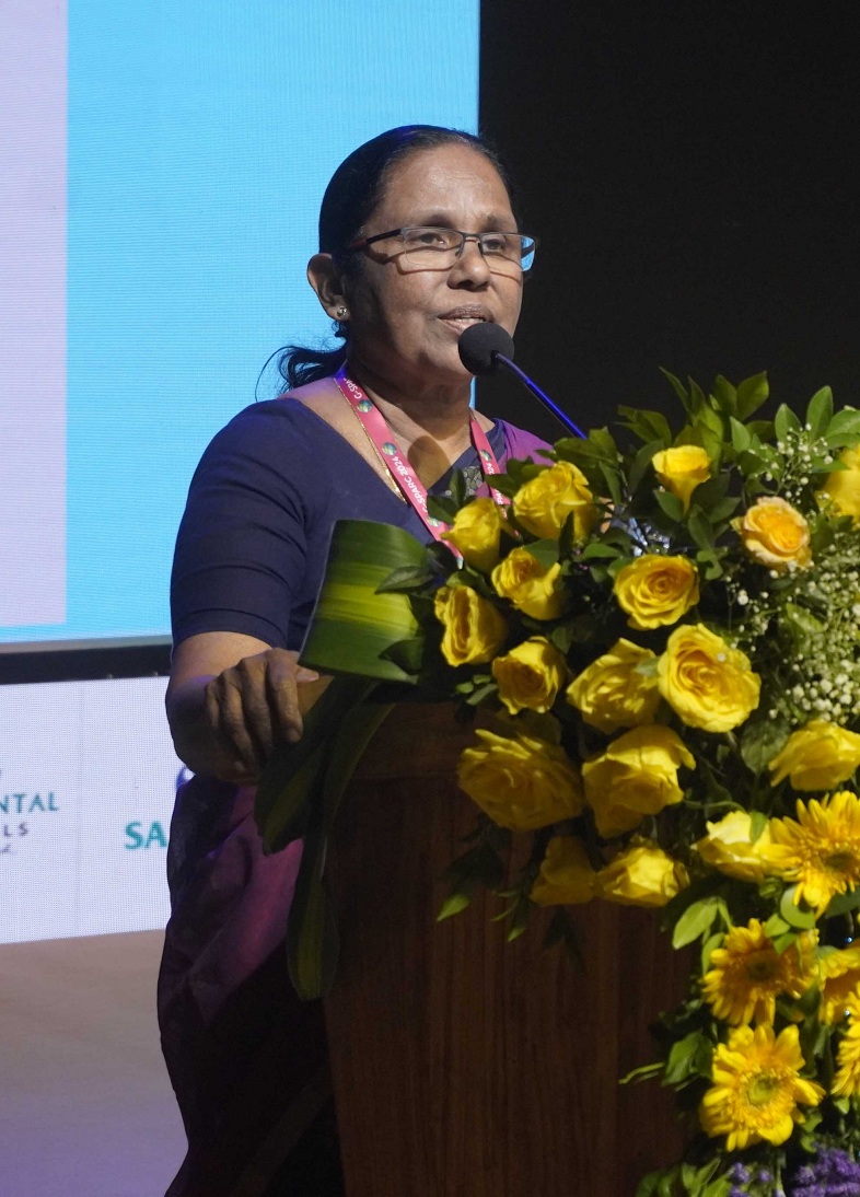 SHAILAJA TEACHER FOMER HEALTH MINISTER OF KERALA SEEN ADDRESSING AT G-SPARC 2024