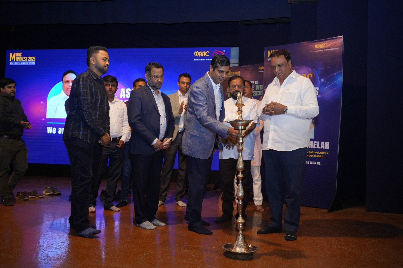 Shri Adv. Ashish Shelar, Minister of Information Technology & Cultural Affairs, Guardian Minister, Mumbai Suburban at MAAC Manifest held at Rangsharda Auditorium, Bandra, Mumbai